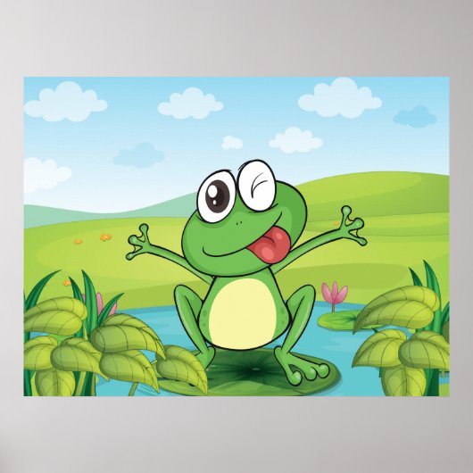 Funny Frog mit der Zunge raus Poster (Vorne)