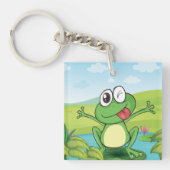 Funny Frog mit der Zunge raus Schlüsselanhänger (Vorderseite)