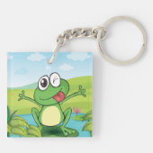 Funny Frog mit der Zunge raus Schlüsselanhänger (Rückseite)