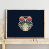 Funny Frog | Mit Sonnenbrille Mauer drucken Poster