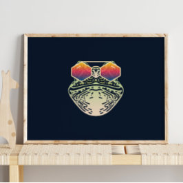 Funny Frog | Mit Sonnenbrille Mauer drucken Poster