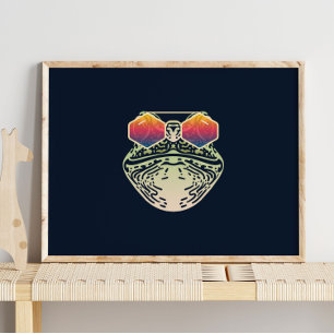 Funny Frog Mit Sonnenbrille Mauer drucken Poster