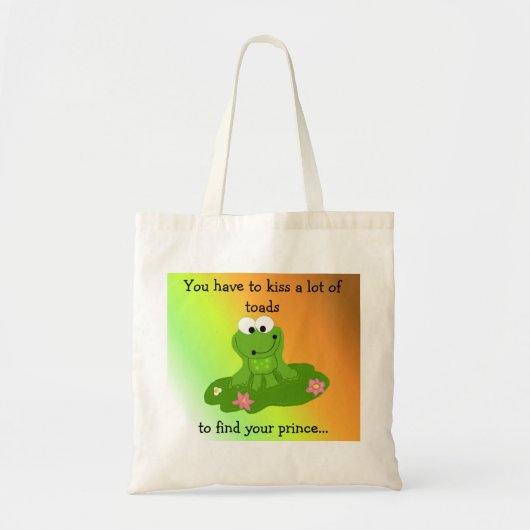 Funny Frog mit Sprichwort Tragetasche (Vorne)