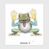 Funny Frog mit Zunge ausstechen Aufkleber (Blatt)
