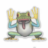 Funny Frog mit Zunge ausstechen Aufkleber (Vorderseite)