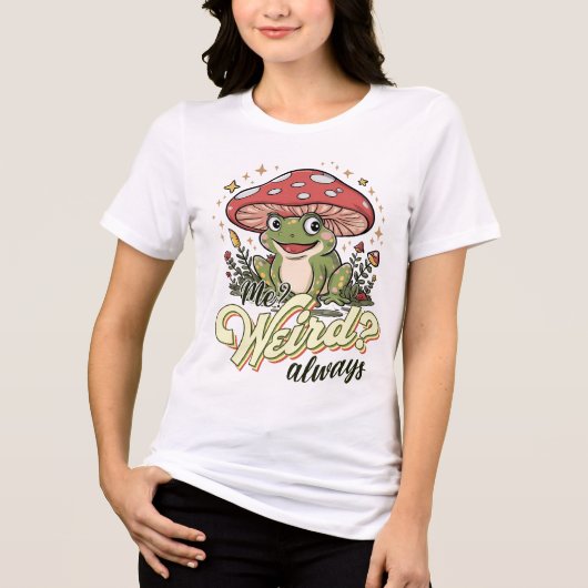 Funny Frog Mushroom Niedlich Shy Introvert Tri-Blend Shirt (Vorderseite)
