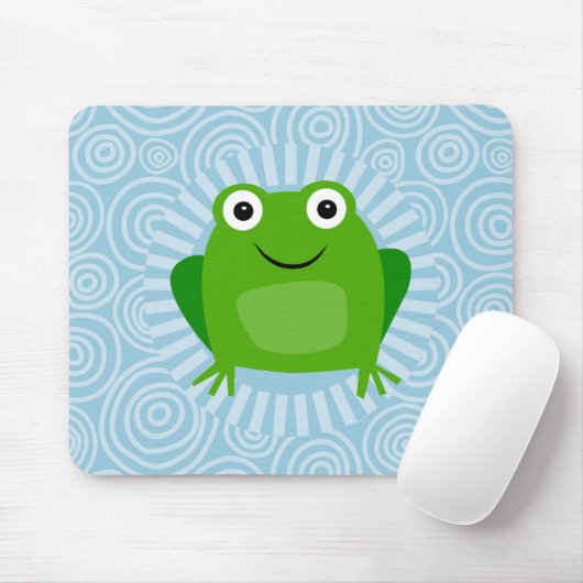 Funny Frog - Niedlich Froggy On Blue Mousepad (Mit Mouse)