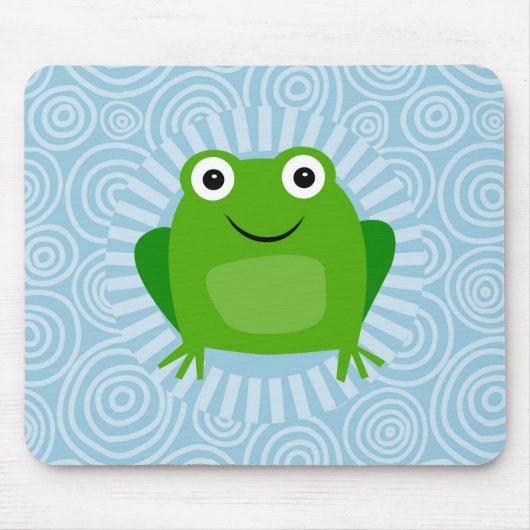 Funny Frog - Niedlich Froggy On Blue Mousepad (Vorne)