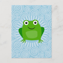 Funny Frog - Niedlich Froggy On Blue Postkarte