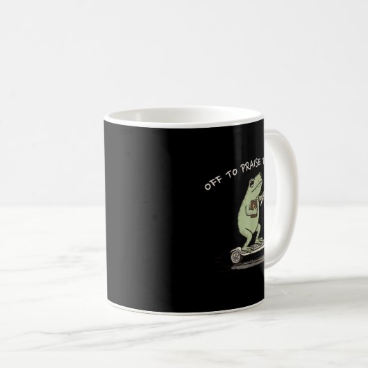 Funny Frog Off To Praise The Lord Christian Scoote Kaffeetasse (VorderseiteRechts)