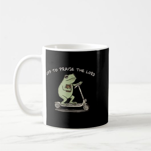 Funny Frog Off To Praise The Lord Christian Scoote Kaffeetasse (Links)