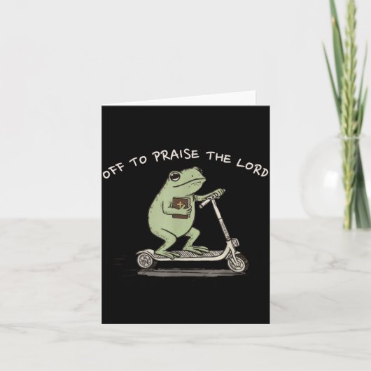 Funny Frog Off To Praise The Lord Christian Scoote Karte (Vorderseite)