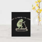 Funny Frog Off To Praise The Lord Christian Scoote Karte (Gelbe Blume)