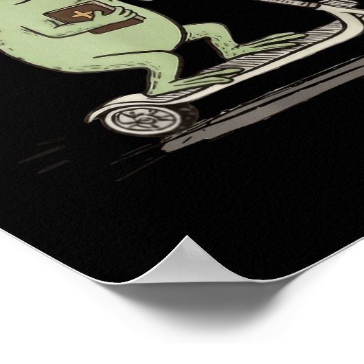Funny Frog Off To Praise The Lord Christian Scoote Poster (Ecke)