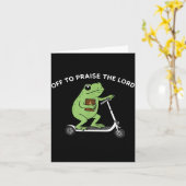 Funny Frog Off To Praise The Lord Meme Quote Funny Karte (Gelbe Blume)