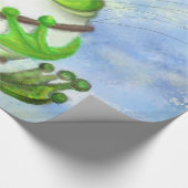 Funny Frog Paraglider Wrapping Paper Geschenkpapier (Ecke)