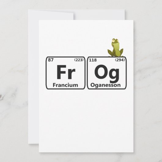 Funny Frog Periodic Table Elements Funny Science Dankeskarte (Vorderseite)