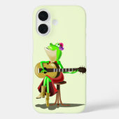 Funny Frog Playing Gitarre iPhone Case (Rückseite)