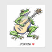 Funny Frog Playing Guitar Aufkleber (Blatt)