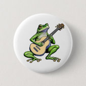 Funny Frog Playing Guitar Button (Vorderseite)