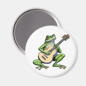 Funny Frog Playing Guitar Magnet (Vorderseite/Rückseite)