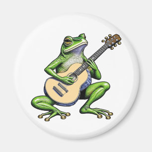 Funny Frog Playing Guitar Magnet
