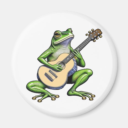Funny Frog Playing Guitar Magnet (Vorne)