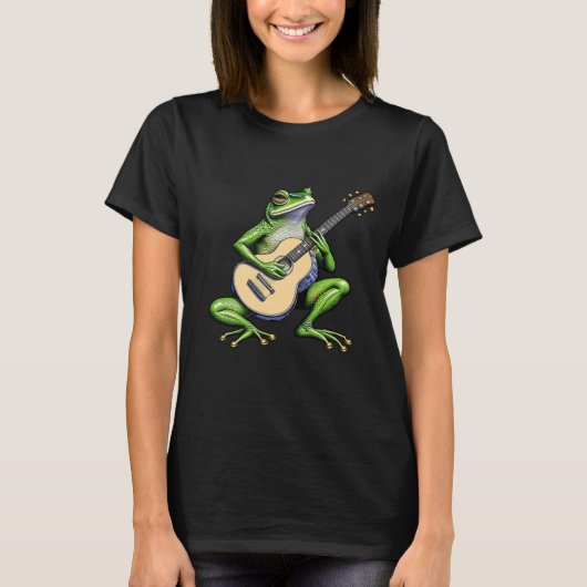 Funny Frog Playing Guitar T-Shirt (Vorderseite)