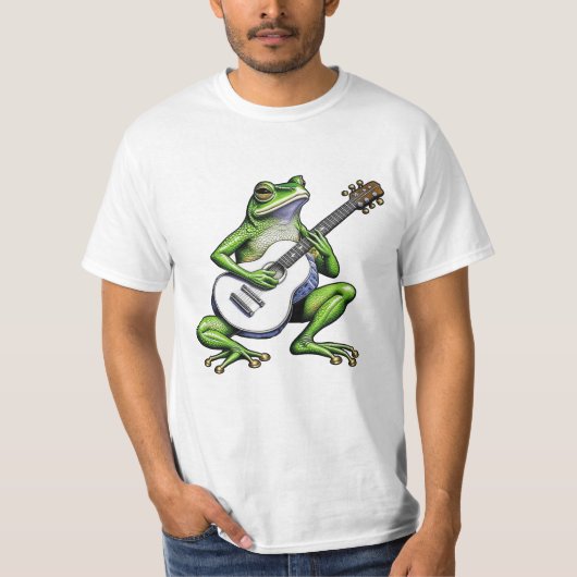 Funny Frog Playing Guitar T-Shirt (Vorderseite)