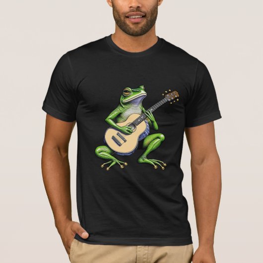 Funny Frog Playing Guitar T-Shirt (Vorderseite)