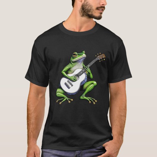Funny Frog Playing Guitar T-Shirt (Vorderseite)