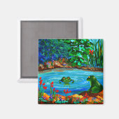 Funny Frog Pond Creationarts Magnet (Vorderseite/Rückseite)
