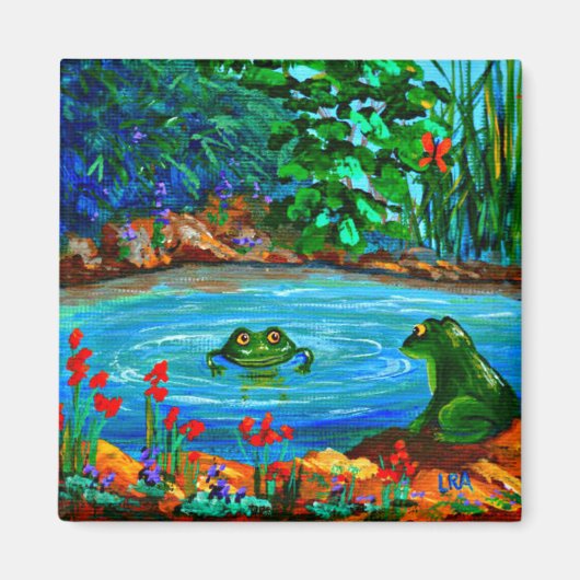 Funny Frog Pond Creationarts Magnet (Vorne)