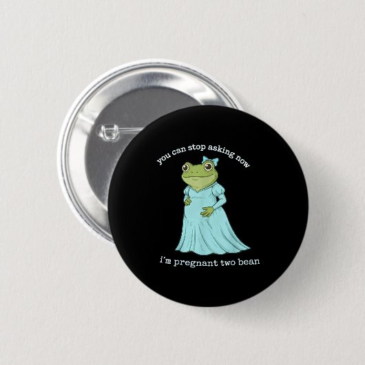 Funny Frog Pregnancy Announcement Medieval Pregnan Button (Vorne & Hinten)