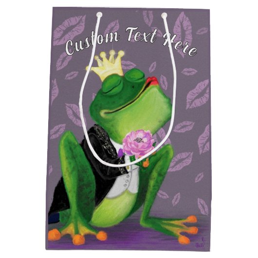 Funny Frog Prince Geschenkbeutel Beutel Kiss mit b Mittlere Geschenktüte (Rückseite)