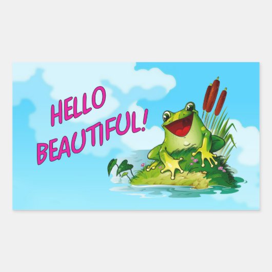 Funny Frog Prince - Hello Beautiful Sticker (Vorderseite)