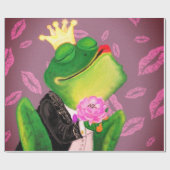 Funny Frog Prince Wrapping Paper Geschenkpapier (Flach)