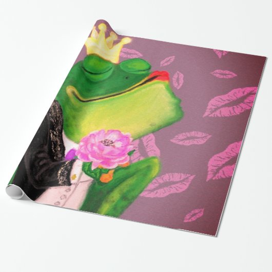 Funny Frog Prince Wrapping Paper Geschenkpapier (Ungerollt)