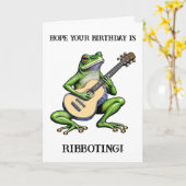 Funny Frog Puns Happy Birthday Karte (Gelbe Blume)