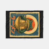 Funny Frog Ramen Kawaii Retro Japanese Rising Sun  Fleecedecke (Vorderseite (Horizontal))