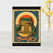 Funny Frog Ramen Kawaii Retro Japanese Rising Sun  Karte (Gelbe Blume)
