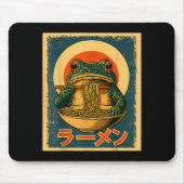Funny Frog Ramen Kawaii Retro Japanese Rising Sun  Mousepad (Vorne)