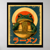 Funny Frog Ramen Kawaii Retro Japanese Rising Sun Poster (Vorne)