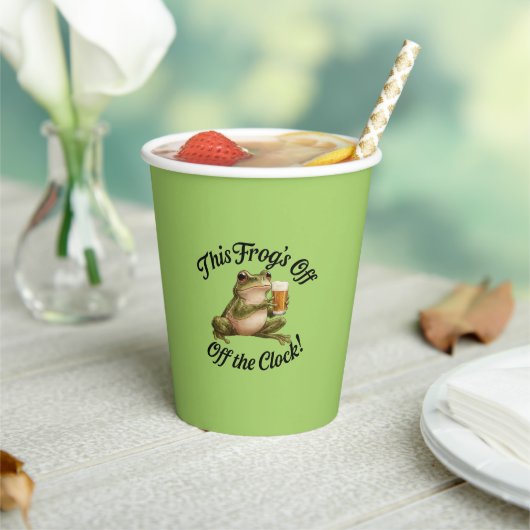 Funny Frog Retirement Party Green Design Pappbecher (In Situ)