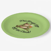 Funny Frog Retirement Party Green Design Pappteller (Schrägansicht)