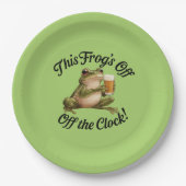 Funny Frog Retirement Party Green Design Pappteller (Vorderseite)