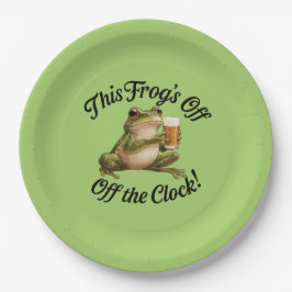 Funny Frog Retirement Party Green Design Pappteller