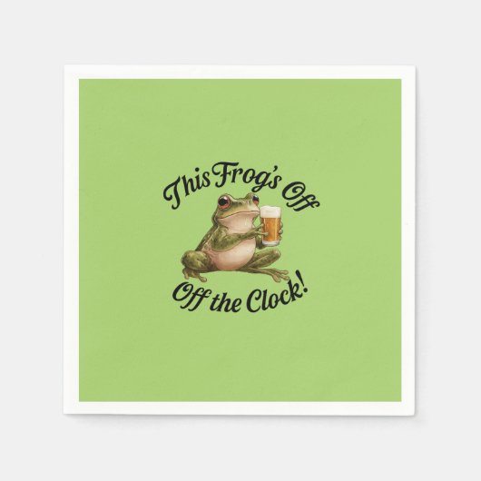 Funny Frog Retirement Party Green Design Serviette (Vorderseite)