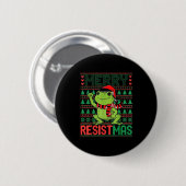 Funny Frog Retro Merry Resistmas Litical Ugly Chri Button (Vorne & Hinten)