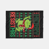 Funny Frog Retro Merry Resistmas Litical Ugly Chri Fleecedecke (Vorderseite (Horizontal))